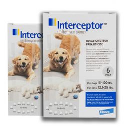 12 MONTH Interceptor For Dogs 51-100lbs and Cats 12.1-25lbs